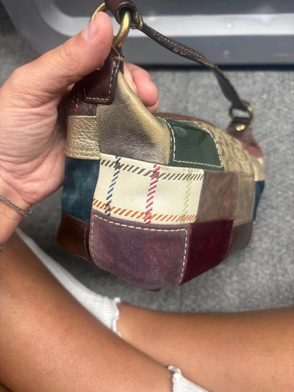 Vintage Coach Multicolor Patchwork Leather Mini Shoulder Bag 40928 - Picture 5 of 8